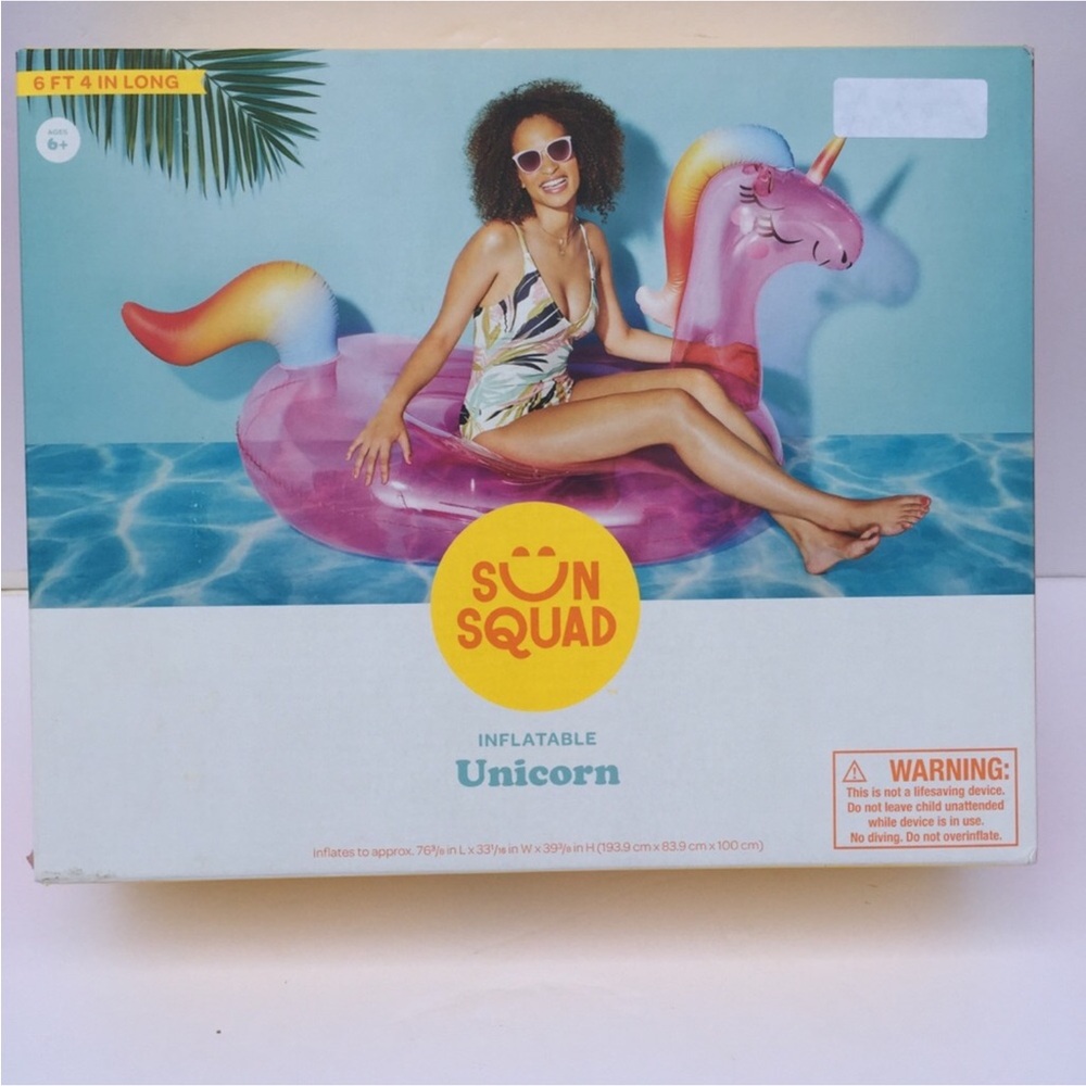 Sun Squad Inflatable Unicorn Pool Float